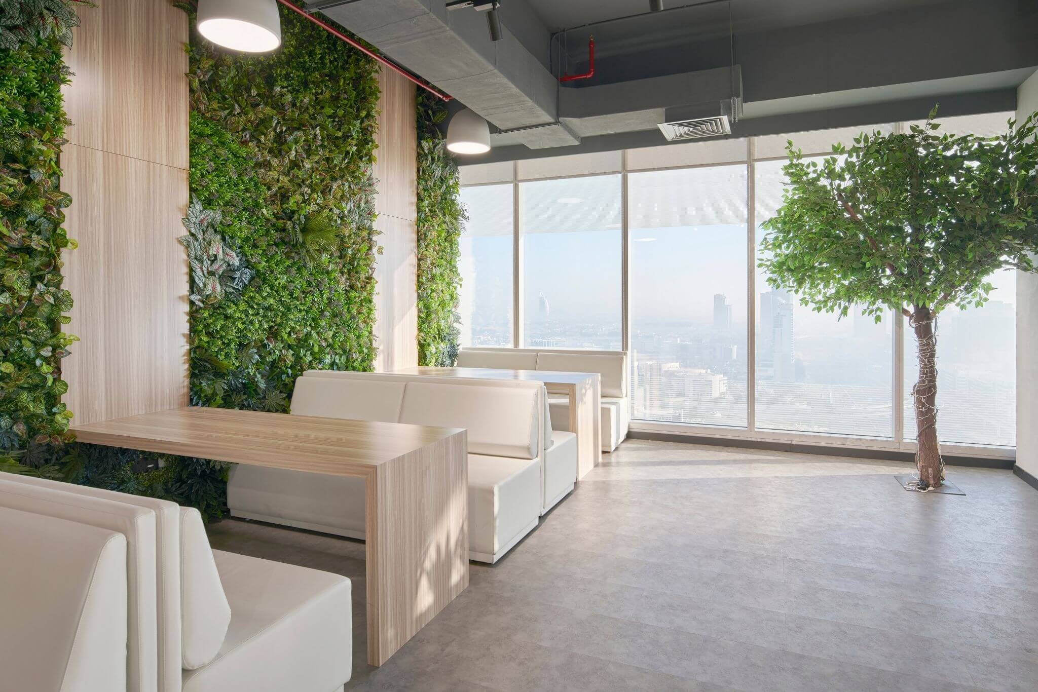 Crowd One office in Dubai design and build by Motif Interiors biophilic office design