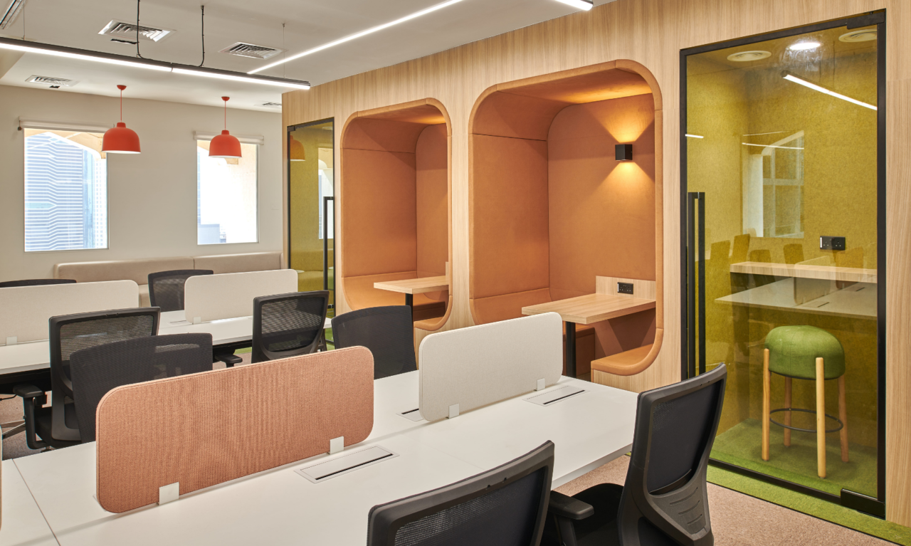 Co-Working Space Trends Inside Shaikh Rashid Tower Work Hub By Motif Interiors. Best Office Fitout Company in Dubai